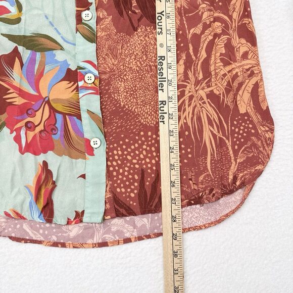 Soft Surroundings Hermosa Tunic Top Medium Floral Mixed Print Button Front Shirt - Picture 9 of 9